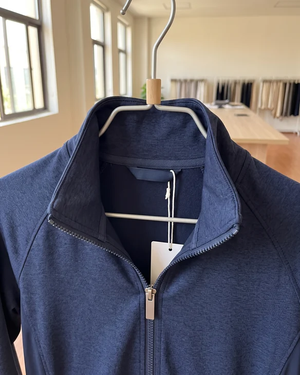 Zipper-Puller aus Metall an einer Trainingsjacke – KI-generierte Illustration